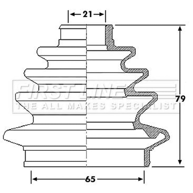 First Line Drive Shaft Bellow Kit Front Left fits Fiat Cinquecento 1991-1999 0.9