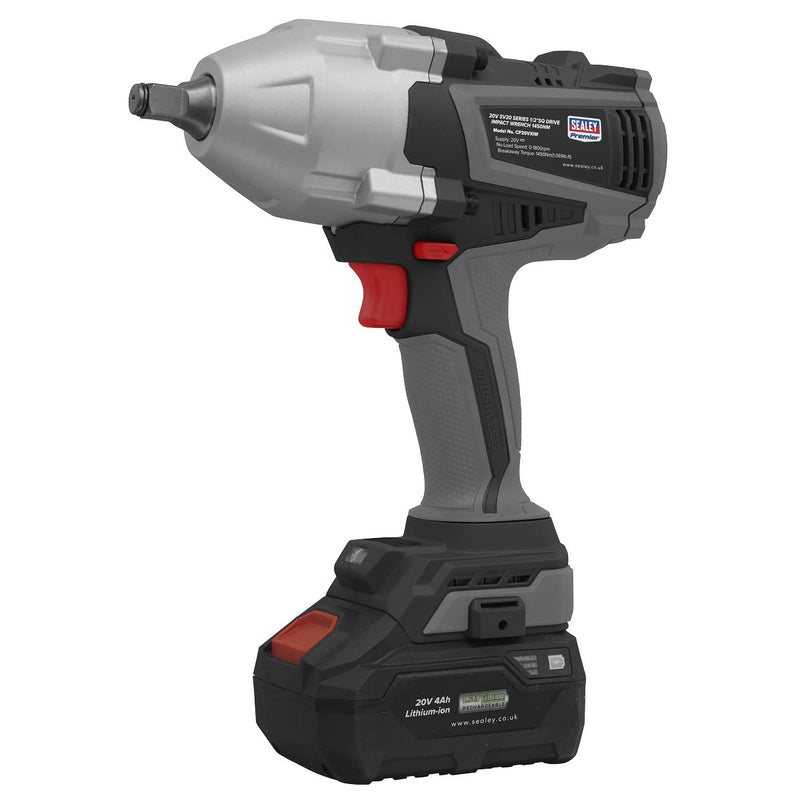 Premier SV20 Series 1/2"Sq Drive Brushless Cordless Impact Wrench 20V Body Only Sealey Premier - Dynamic Drive