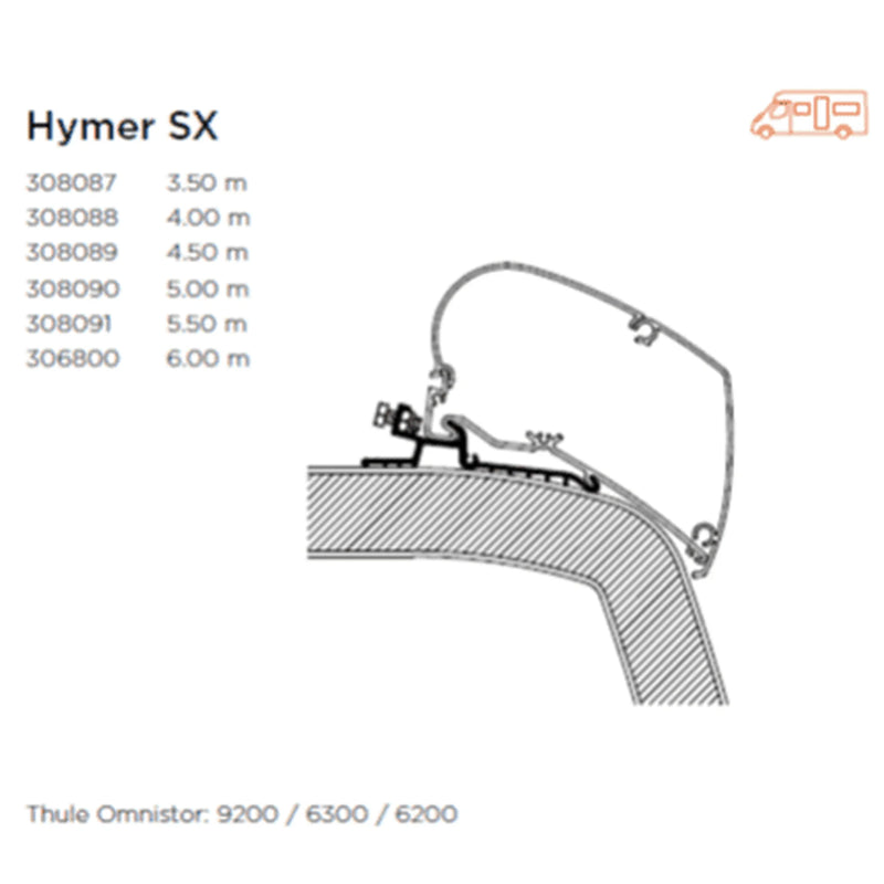 Thule AWNING ADAPTOR FOR HYMER SX - HYMER SX ADAPTOR SERIE 6 - 5.50m - 308091
