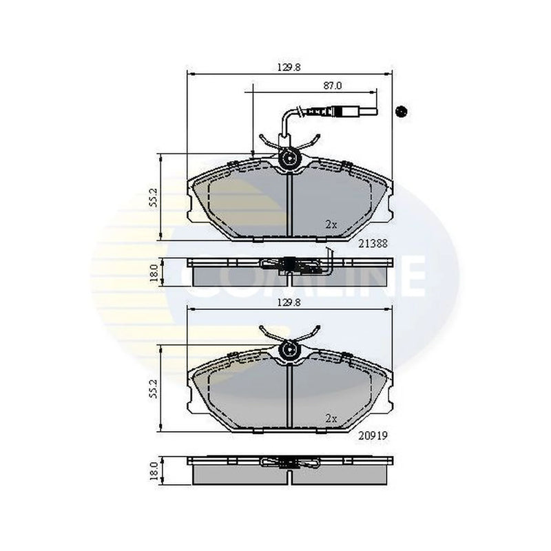 Comline 4 x Front Brake Pad Set fits Renault 25 1984-1992 2.2 2.4 2.5 2.7 2.8