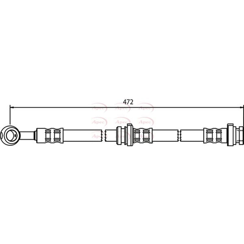 Apec Brake Hydraulic Hose Line Front fits Nissan Micra II 1992-2003 1.0 1.3 1.4