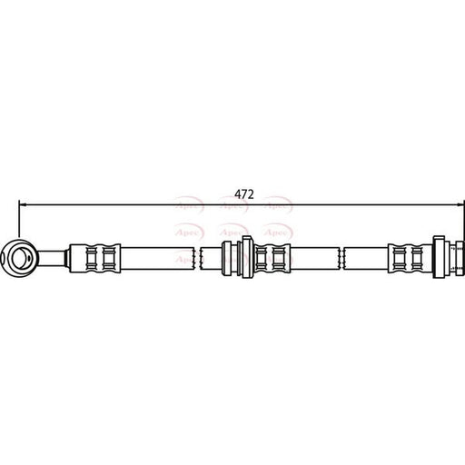 Apec Brake Hydraulic Hose Line Front fits Nissan Micra II 1992-2003 1.0 1.3 1.4