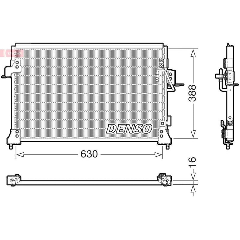 Denso Air Conditioning Condenser fits Land Rover Discovery 1998-2004 2.5 4.0