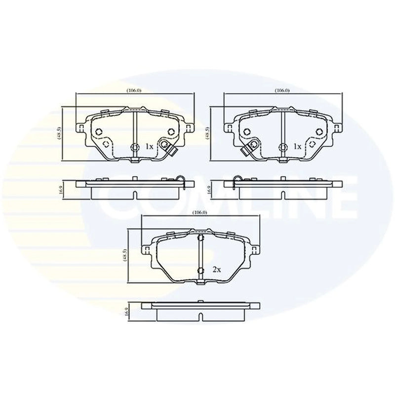 Comline 4 x Rear Brake Pad Set fits MG Gs 2016 on 1.5