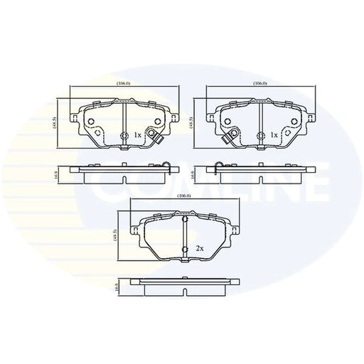 Comline 4 x Rear Brake Pad Set fits MG Gs 2016 on 1.5