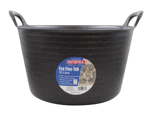 Faithfull Eco Flex Tub 15 litre - Recycled Black Faithfull - NN4 Online