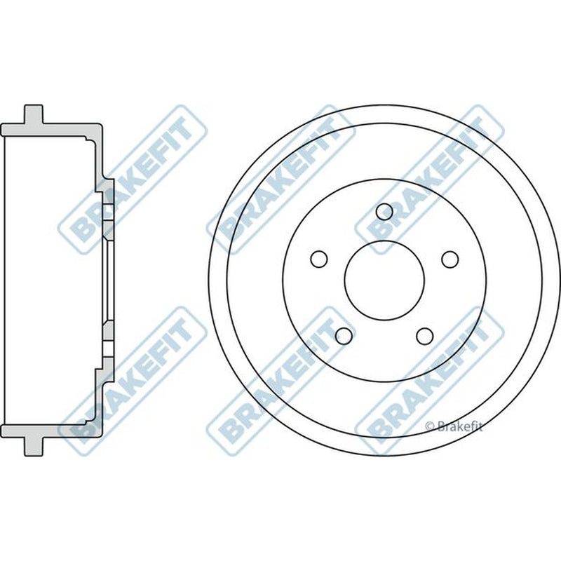 Apec Brake Drum Assembly Rear fits Ford Tourneo Connect 2002-2013 1.8