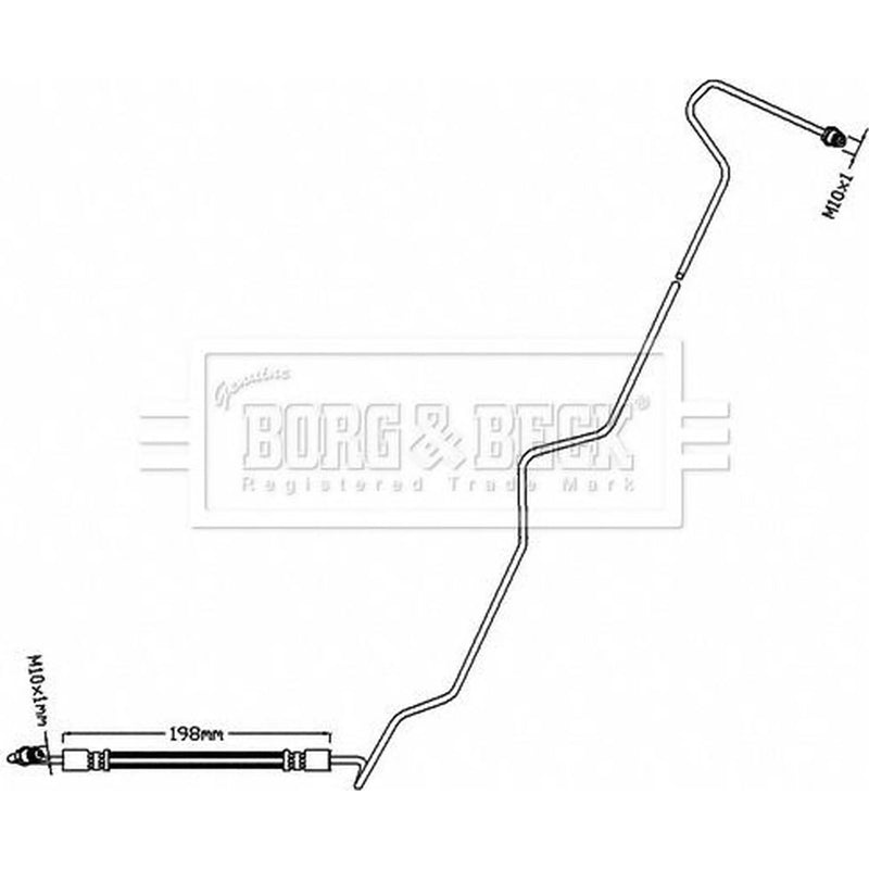 Borg & Beck Brake Hydraulic Hose Line outer BBH8540