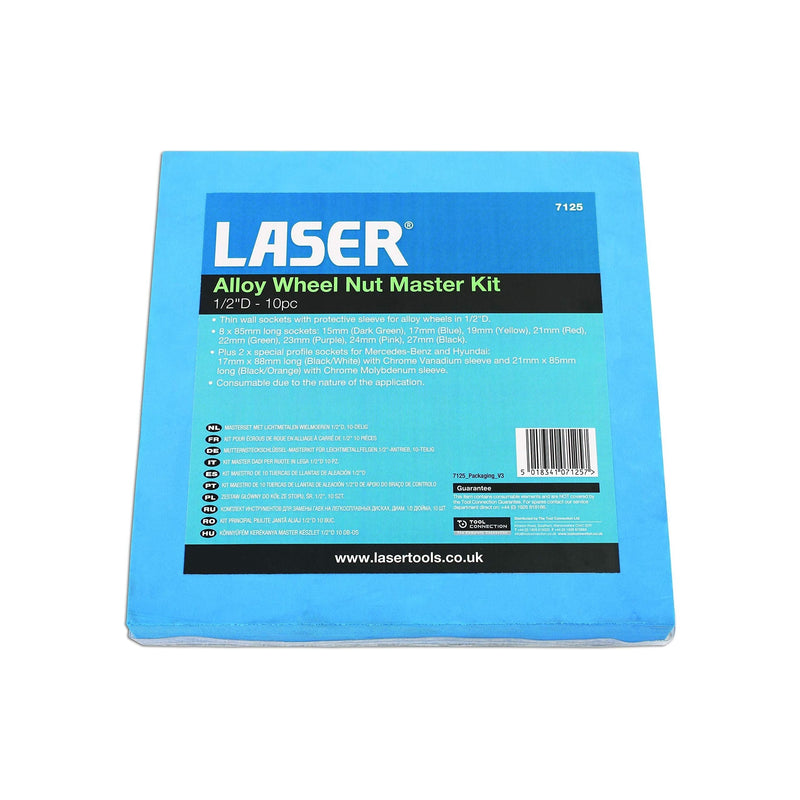 Laser Alloy Wheel Nut Master Kit 1/2"D 10pc 7125 Laser - Dynamic Drive