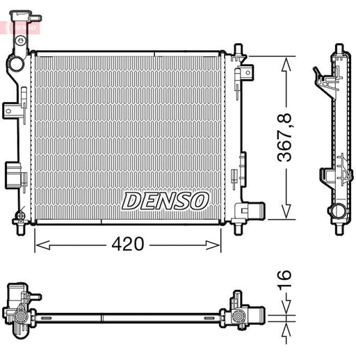 Denso Engine Radiator fits Kia Picanto II 2011-2017 1.0 1.2