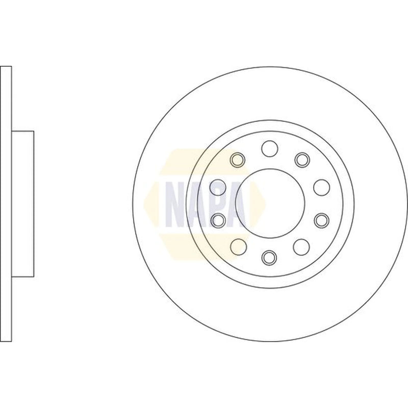 NAPA 2 x Solid Brake Discs fits Jeep Cherokee 2013-2018 2.0 2.2 3.2