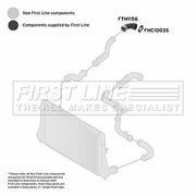First Line Intercooler Turbo Charge Air Hose Lower fits Audi A3 2003-2010