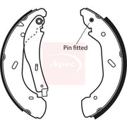 Apec Brake Shoe Set Axle Kit fits Ford Transit 2000-2006 2.0 2.3 2.4