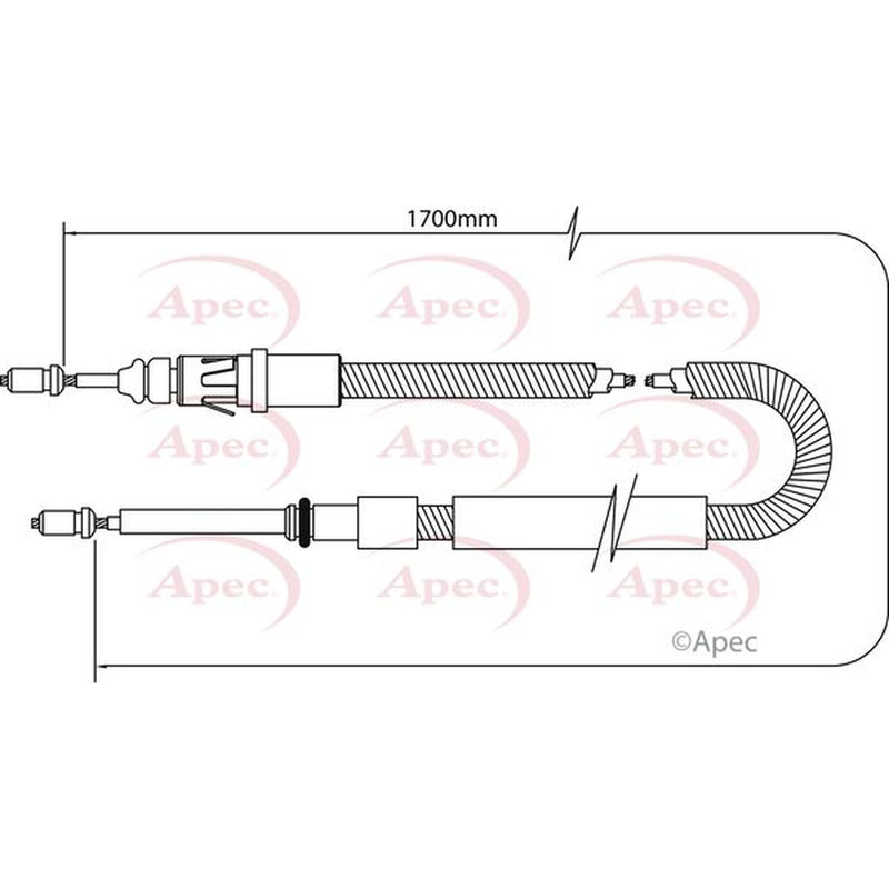 Apec Handbrake Cable Left Rear fits Citroën C2 2003-2010 1.4 1.6