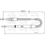 Apec Handbrake Cable Right Rear CAB1041
