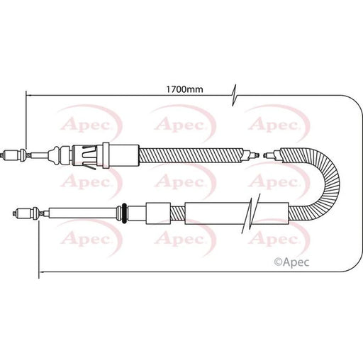 Apec Handbrake Cable Right Rear CAB1041