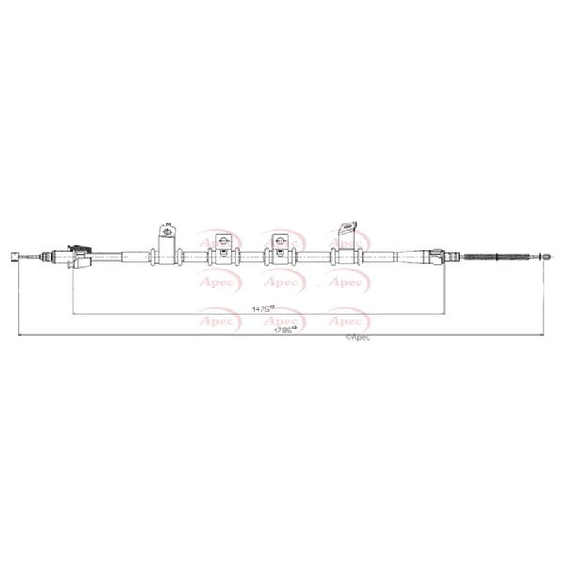 Apec Handbrake Cable Right Rear fits Hyundai IX35 2010-2015 2.0