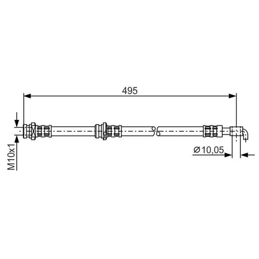 Bosch Brake Hydraulic Hose Line Rear Left 1 987 476 401