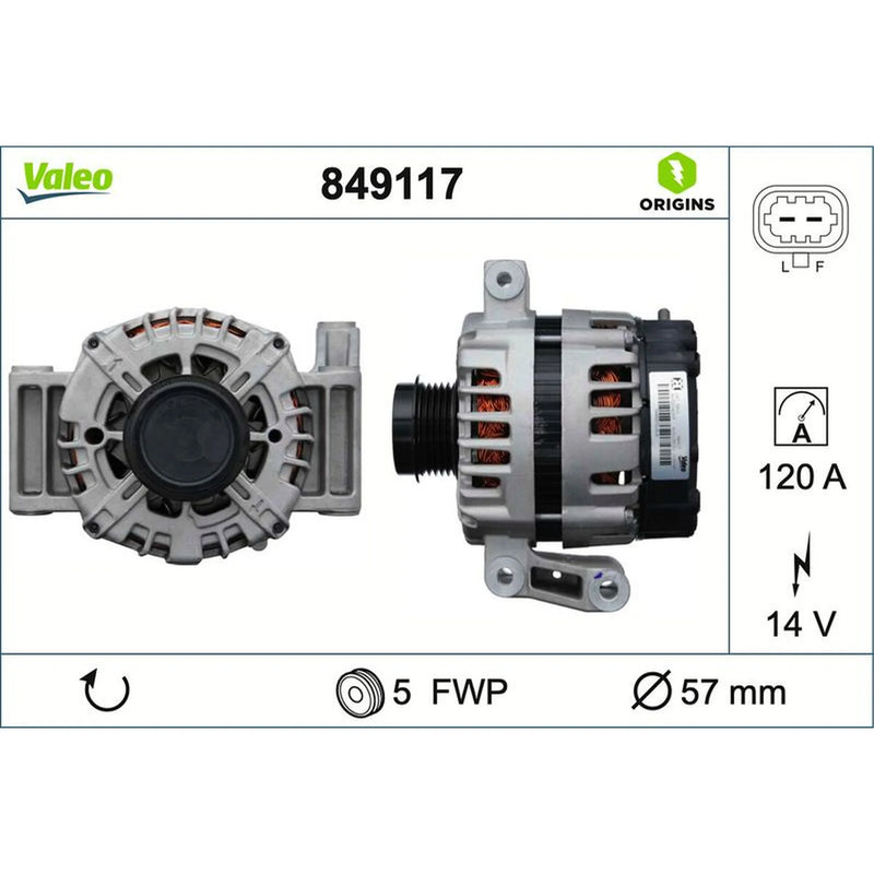 Valeo Car Alternator 12V 849117