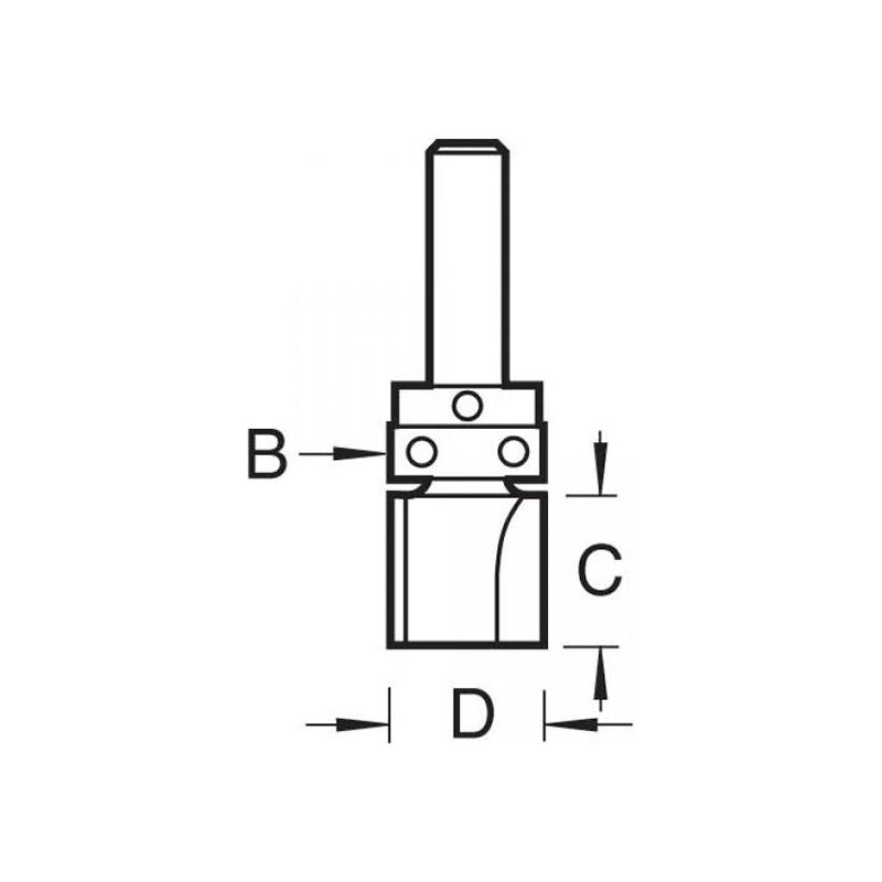 Trend 46/91 x 1/4 TCT 90° Shank Mounted Template Profiler 12.7 x 9.5mm Trend - Dynamic Drive