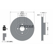 Textar 2 x Vented Front Brake Discs 92175903