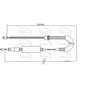 Apec Handbrake Cable Left Rear fits Ford Focus III 2010-2020 1.0 1.6 2.0