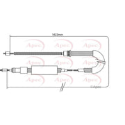 Apec Handbrake Cable Right Rear CAB1087