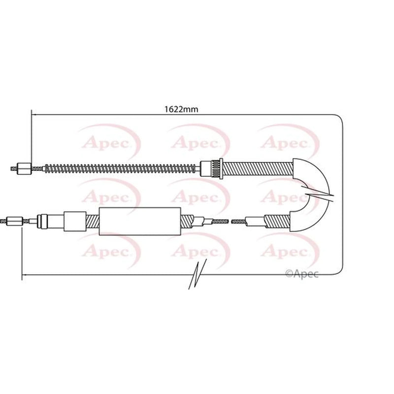Apec Handbrake Cable Right Rear CAB1087