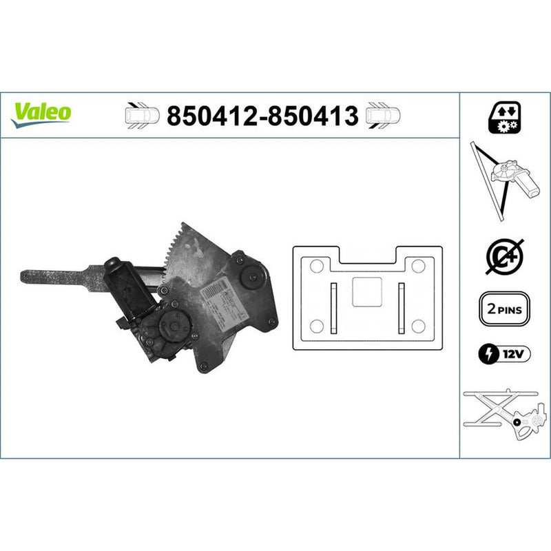 Valeo Electric Window Regulator Lifter Right Rear 850413