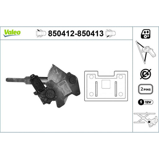 Valeo Electric Window Regulator Lifter Right Rear 850413