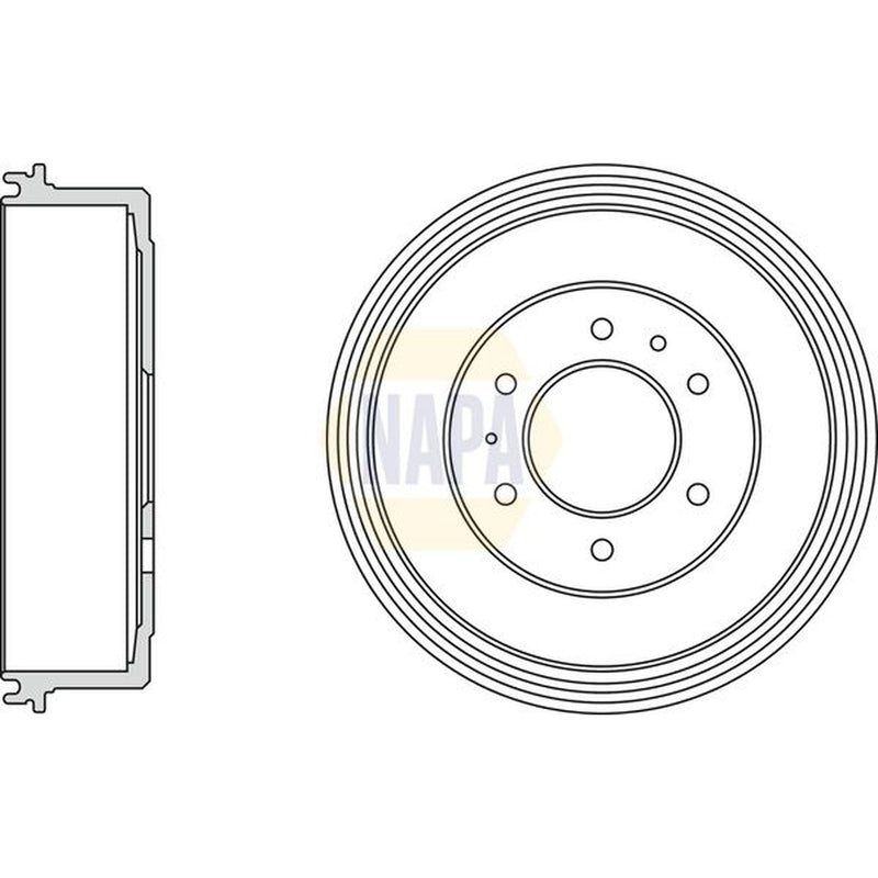 NAPA Brake Drum Assembly Rear fits Ford Ranger 2006-2012 2.2 2.5 3.0 3.2