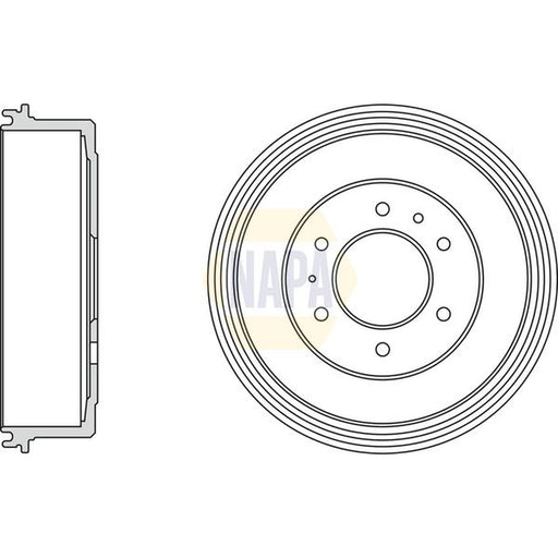 NAPA Brake Drum Assembly Rear fits Ford Ranger 2006-2012 2.2 2.5 3.0 3.2