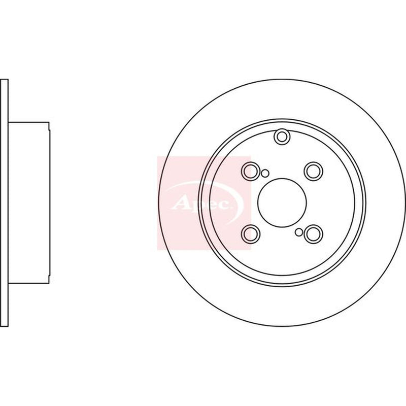 Apec Rear Brake Solid Discs & Pads fits Toyota Corolla 2000-2007 1.4 1.8 2.0