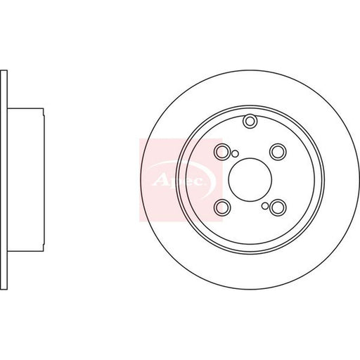 Apec 2 x Solid Brake Discs fits Toyota Corolla 2000-2007 1.4 1.8 2.0