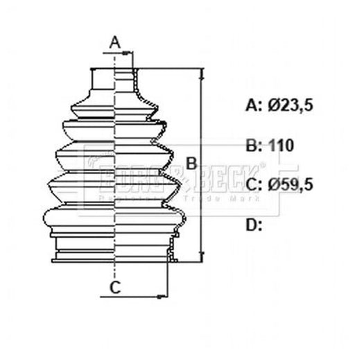 Borg & Beck Drive Shaft Bellow Kit transmission sided The BCB6382