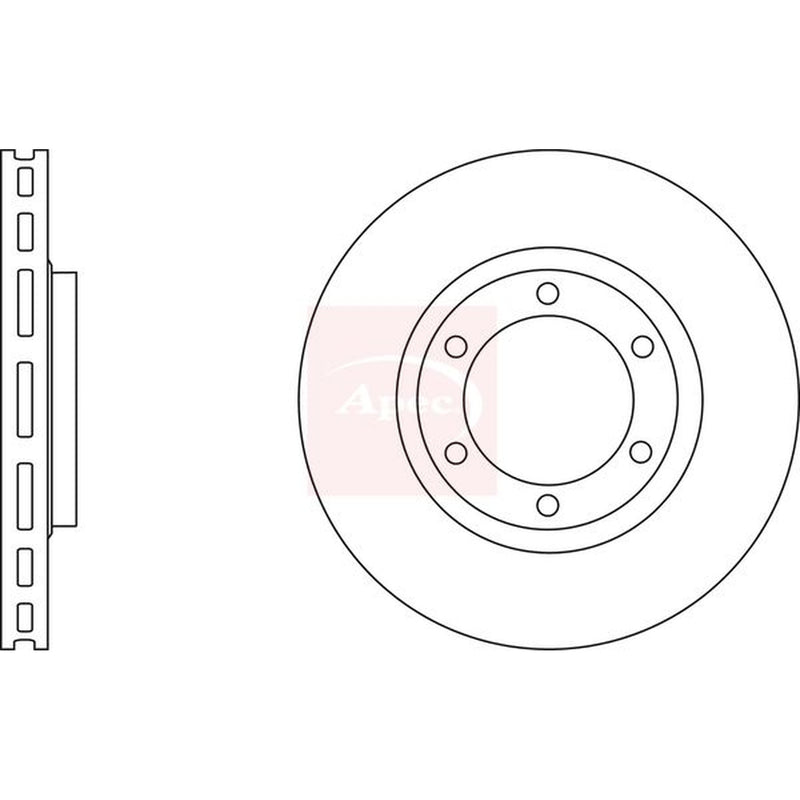 Apec 2 x Vented Brake Discs fits Mitsubishi L200 1996-2007 2.5