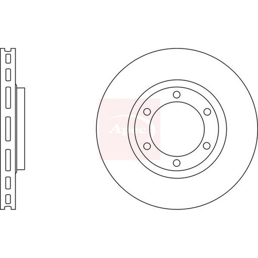 Apec 2 x Vented Brake Discs fits Mitsubishi L200 1996-2007 2.5