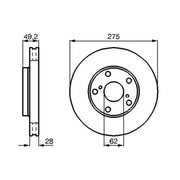 Bosch Front Brake Vented Discs & Pads fits Toyota Camry 1991-2002 2.2