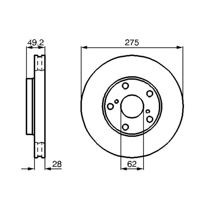 Bosch Front Brake Vented Discs & Pads fits Toyota Camry 1991-2002 2.2