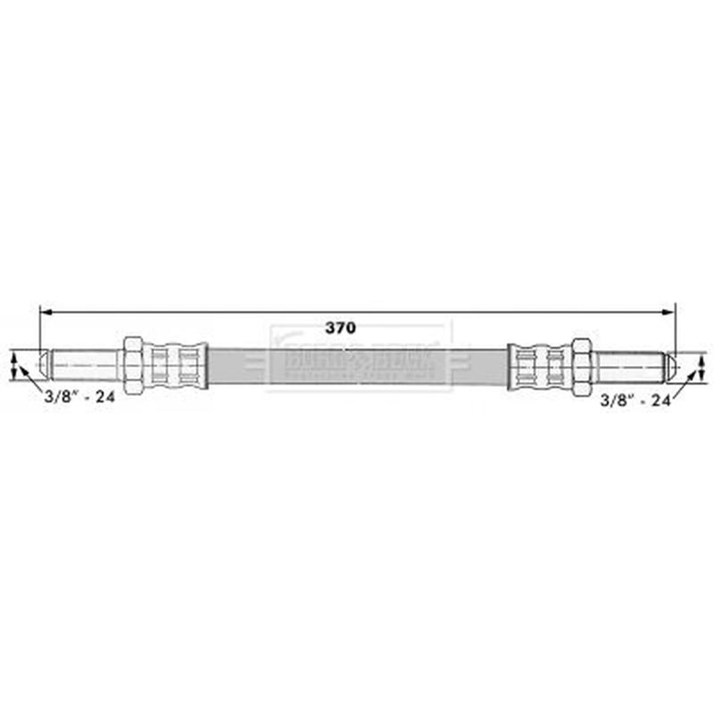 Borg & Beck Brake Hydraulic Hose Line Front Right BBH6383