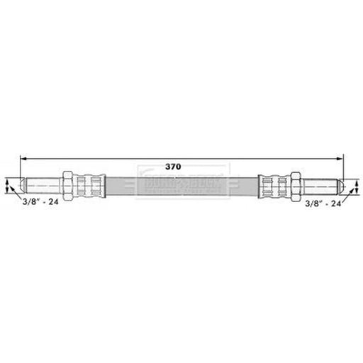 Borg & Beck Brake Hydraulic Hose Line Front Right BBH6383