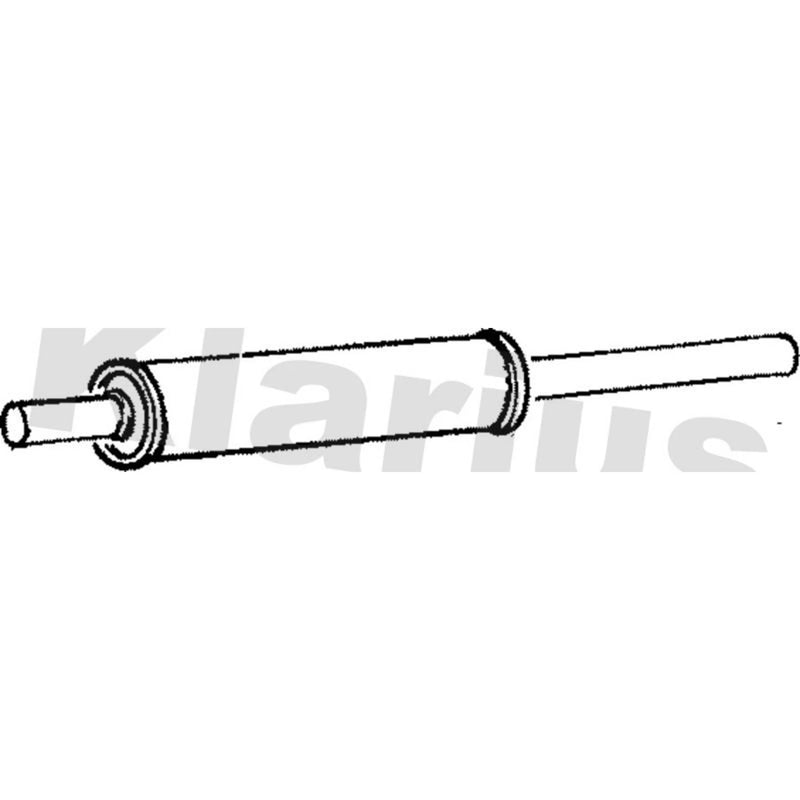 Klarius Box With Centre Pipe Centre fits VW Golf 1983-1992 1.0 1.3 1.6