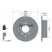 Textar 2 x Solid Rear Brake Discs 92202903-x2