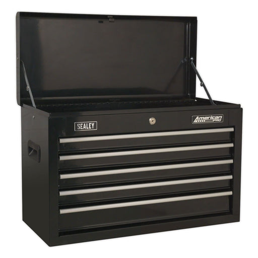 Sealey Topchest 5 Drawer with Ball-Bearing Slides - Black Sealey  - Dynamic Drive