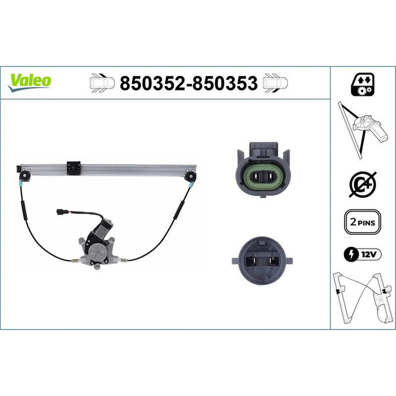 Valeo Electric Window Regulator Lifter Left Front 850352