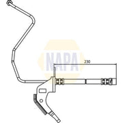 NAPA Brake Hydraulic Hose Line Rear Left fits Opel Astra F 1991-1998 1.6 1.8 2.0