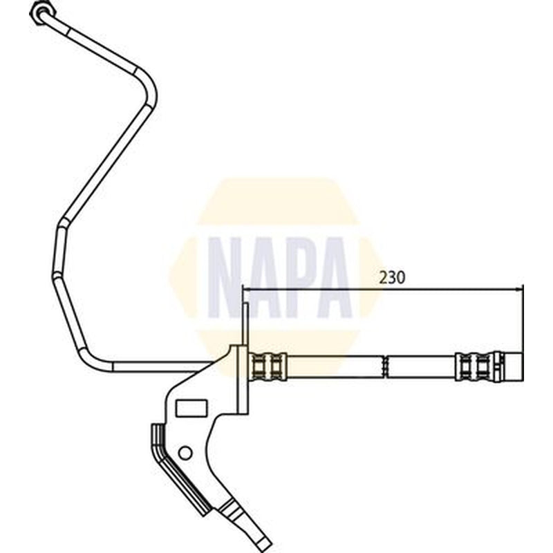 NAPA Brake Hydraulic Hose Line Rear Left fits Opel Astra F 1991-1998 1.6 1.8 2.0