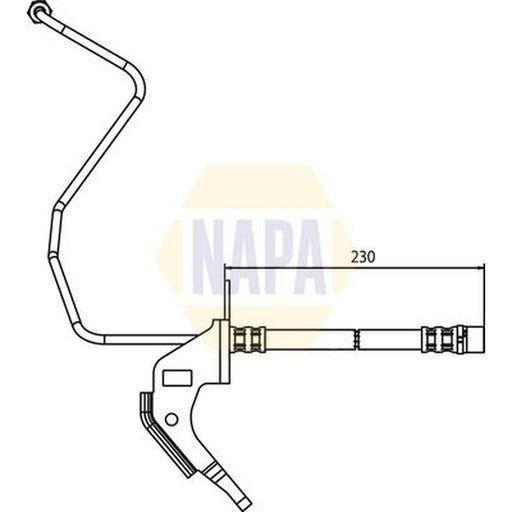 NAPA Brake Hydraulic Hose Line Rear Left fits Opel Astra F 1991-1998 1.6 1.8 2.0