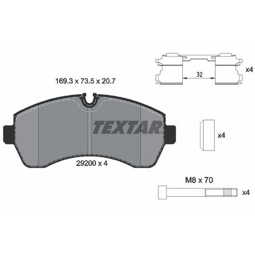 Textar Front Brake Pad Set 2920002