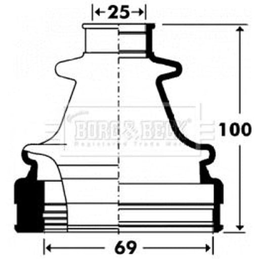 Borg & Beck Drive Shaft Bellow Kit transmission sided BCB2902